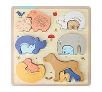 MMABEUTF Per animale, per puzzle cognitivo, pannelli abbinati in legno abbinando i blocchi di costruzioni, per l'educazione precoce
