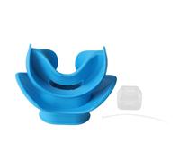 MMABEUTF per bocchino per immersioni subacquee, silicone alimentare, vestibilità con scanalatura per la cravatta, morso confortevole, design moderno per la maggior parte degli (Blu)