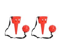 MMABEUTF Per catturare una palla, set 2 set di plastica con superficie opaca per impugnatura stabile, lancio e cattura la palla per l'esercizio di riflessività, per bambini (Rosso)