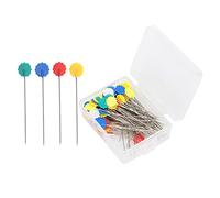 Mmabeutf per spille da cucito, spille trapunta, testa di fiori, testa piatta, perni dritti, 100 pezzi, per progetti fai -da -te, sarta, artigianato, pinning (Deep Plum Blossom)