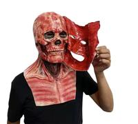 MMaschera di Halloween, Doppio Strato Rimovibile Lattice Maschera Horror | Mandibola Mobile, Doppio Stile Magnetico, Finestrella di Ispezione, 45x25 cm,Halloween Mask, per La Festa in Costume Cosplay