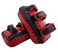 mmasport colpitore pao Scudo Thai Pad Curvo Pesante in Pelle di Microfibra con Imbottitura in Gel per Allenamento MMA Muay Thai Kick Boxe Arti Marziali (Coppia di colpitori)