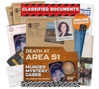 MMC Death at Area 51 - Crime Solving Murder Mystery Games per adulti con 47 Pezzi di prove realistiche e indizi - Gioco coinvolgente di risoluzione del crimine e giochi da tavolo per adulti - Gioco da