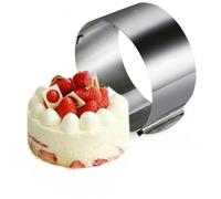 MMCCHB Stampo per torta rotondo regolabile extra alto da 20 cm, in acciaio inossidabile, anello per torta con scala di precisione all'interno, stampi per torte da 15,2 a 30,5 cm
