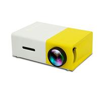 MMD Mini proiettore, 1080P Full HD Home Theater Video Cinema Portatile Compatibile con HDMI/USB/TF/AV/Smart Phone Laptop Tablet Pocket Video Proiettori (colore : Giallo)
