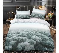 MMDASBVPE Campi coperti di brina copripiumino Set di 3 Pezzi morbida stampa di 3D con federa decorazione per la camera da letto Set Di Copripiumino for adulti e coppie Single（135x200cm）