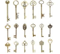 MMDBD 18 Pz Antico Chiavi Pendenti, Chiavi Scheletro Vintage, Chiavi Volanti Antico, Set di Ciondoli Chiave Rustica per Creazione Fai da Te Decorazioni per Camera Bomboniere Matrimoni Accessori