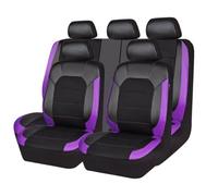 MMDXDLX Set Completo Coprisedili Auto per Ford Fiesta 1976-2020 2021 2022 2023 2024 2025, Ecopelle Impermeabile/Traspirante, Compatibili Airbag,Purple