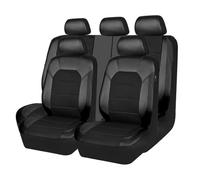 MMDXDLX Set Completo Coprisedili Auto per Ford Fiesta 1976-2020 2021 2022 2023 2024 2025, Ecopelle Impermeabile/Traspirante, Compatibili Airbag,Black