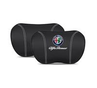 MMHGFIR Cuscino Collo per Sedile Auto Poggiatesta per Alfa Romeo Giulia Stelvio,Cuscino Collo Auto in Memory Foam,Ergonomico Design,Pelle Memory Foam Cuscino da Viaggio,B-2PCS