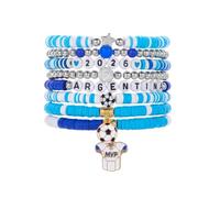 MMIUAEG Braccialetto elastico con ciondoli a forma di bandiera del paese, per donne e uomini, ispirato all'orgoglio nazionale, colorato, internazionale, gioco di calcio, regalo