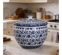 MMleYN Contenitore Riso Ceramica 5/10kg Con Coperchio Barattolo per Alimenti Ermetico Porta Riso E Cereali & Porta Tè in Porcellana(E,5kg)