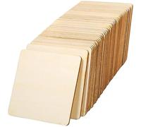 MMLFX 72 Pezzi di fette di Legno quadrate Non Finite 7,5 x 7,5 cm Artigianato in Bianco 3 x 3 Pollici for sottobicchieri Pittura Scrittura Puntelli e Decorazioni for Foto