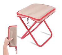 MmmLucipor Sgabello Pieghevole Campeggio, Esterno Sgabello Pieghevole Portatile, Mini Portatile Leggero Sedia Pieghevole, Resistente 90kg, Per campeggio,Escursioni E Viaggi, Pesca, Picnic(rosso)