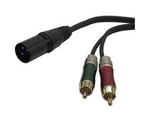 MMNNE Cavo patch doppio RCA a XLR maschio Y Splitter sbilanciato 2 RCA/Phono Plug a 1 XLR Splitter Duplicatore Cavo Y adattatore (3FT)