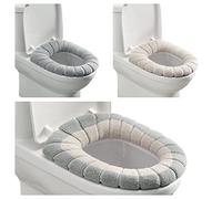 Mmnuagebleu 3 pezzi Coprisedile WC Cuscino morbido e caldo per il bagno Cuscino per copriwater elasticizzato lavabile