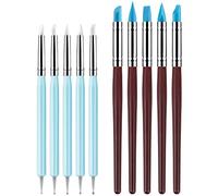 MMOBIEL 10 Strumenti per Modellare la Creta in Gomma siliconica - Pennello in Gomma siliconica e Strumento per punteggiare a Sfera per Modellare ceramiche Artigianali e Nail Art Artigianale Fai-da-Te