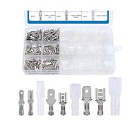 MMOBIEL 315 connettori a spazzola e terminali a crimpare con manicotti isolanti per cablaggio elettrico, 2,8 mm, 4,8 mm, 6,3 mm, maschio e femmina, oro