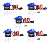 MMOBIEL 5 pz Kit servomotore 9 g SG90 per drone/auto/aeroplano/veicoli/robot radiocomandati Compatibile con progetti Arduino e Raspberry Pi comprensivo di viti e 3 bracci servocomando