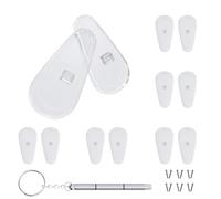 MMOBIEL 6 Paia di naselli di Ricambio Antiscivolo con Camera d’Aria in Silicone Morbido avvitabili, comprese Viti e cacciavite in Miniatura - Trasparenti