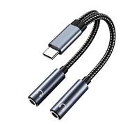MMOBIEL Adattatore Splitter USB-C a Doppio 3.5mm per Cuffie Audio Aux Adattatore 32 Bit Type-C a Doppio 3.5mm Jack Audio per Cuffie per iPhone 16 15, iPad Air/Pro, MacBook, Galaxy S25 S24 S23 S22