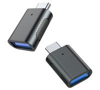 MMOBIEL Adattatore USB a USB-C - 2 Pack - Convertitore Cavo Carica Type-C Compatibile con iPhone 16 15 14 13 Pro Max, iPad Air, AirPods, Samsung Galaxy S25 S24 S23