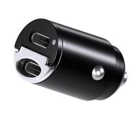 MMOBIEL Caricabatterie Auto Doppio USB-C - 45W Accendisigari Ricarica Rapida - Caricabatterie Ultra Compatto - Caricatore USB Compatibile con iPhone 16 15 13 14 PRO Max, Samsung S25 S24 S23