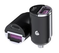 MMOBIEL Caricabatterie Auto USB-C [2 Pack]- 45W Accendisigari USB Ricarica Rapida - Caricabatterie Auto Ultra Compatto - Caricatore Doppio USB per iPhone 16 15 14 13 PRO Max, Samsung S25 S24 S23 S22