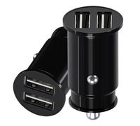 MMOBIEL Caricatore USB per Auto 2.0 Caricabatteria da Auto Adattatore [2 Pack] - Compatto Accendisigari a Doppia Porta USB 5V/2.4A/24W per iPhone 17/16/15, Samsung S26/S25/S24/S23, Xiaomi ecc. - Nero