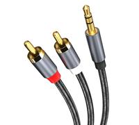 MMOBIEL Cavo Aux da RCA a 3.5mm 3.5mm a 2 RCA Maschio - RCA Y Splitter - Adattatore Jack per Cuffie Cavo Audio da 1/8 a RCA per Smartphone, MP3, Tablet, Altoparlanti, ecc. - 1,2m