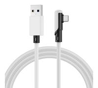 MMOBIEL Cavo VR Link da USB a USB-C per Meta Quest 3S / 3/2 / Pro, Pico 4 Ultra / 4 e PC/Steam VR Type-C a 90 Gradi per Cuffie VR da Gioco - Cavo di Ricarica da 5m - Bianco