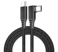 MMOBIEL Cavo VR Link da USB-C a USB-C per Meta Quest 3S / 3/2 / Pro, Pico 4 Ultra / 4 e PC/Steam VR Cavo in Nylon Intrecciato Type-C a 90 Gradi per Cuffie VR da Gioco - 3m - Nero