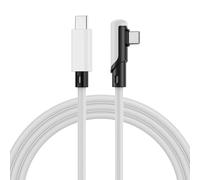 MMOBIEL Cavo VR Link da USB-C a USB-C per Meta Quest 3S / 3/2 / Pro, Pico 4 Ultra / 4 e PC/Steam VR Type-C a 90 Gradi per Cuffie VR da Gioco - Cavo di Ricarica da 5m - Bianco