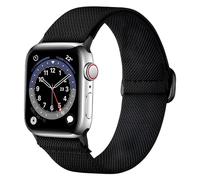 MMOBIEL Cinturino Elastico Solo Loop Compatibile con Apple Watch Band 42mm 44mm 45mm 49mm - Cinturino di Nylon Ricambio Compatibile con iWatch Ultra / 2 SE, Series 9 8 7 6 5 4 3 2 1 - Nero