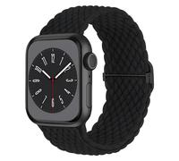 MMOBIEL Cinturino Intrecciato Solo Loop Compatibile con Apple Watch Band 42mm 44mm 45mm 49mm - Cinturino di Elastico Ricambio Compatibile con iWatch Ultra / 2 SE, Series 9 8 7 6 5 4 3 2 1 - Nero