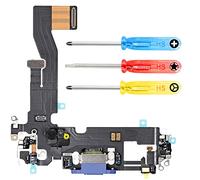 MMOBIEL Connettore Dock Compatibile con iPhone 12/12 PRO 2020 - Presa di Ricarica Cavo Flessibile - Audio Jack/Microfono/Antenna di Ricambio - incl. Cacciaviti - Blu