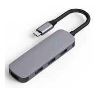 MMOBIEL Hub Porta Adattatore da USB-C a 4x USB-A - Splitter Hub USB 4 in 1 - 5Gbps 4 Porte Hub USB 3.0 Compatibile con Macbook, iPad, Dell XPS, Samsung e Altro - Divisore USB Hub - Alluminio