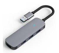 MMOBIEL Hub USB-A a 4 porte USB-A - Splitter USB 3.0 4 in 1 - Trasferimento dati 5Gbps - Adattatore compatto in alluminio - Compatibile con laptop, desktop, tastiere, mouse, stampanti e altro