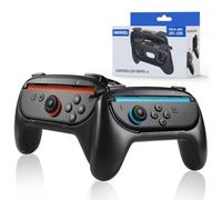 MMOBIEL Impugnature Controller per Nintendo Switch 2 2 Pezzi Manici Ergonomici Antiscivolo per Joy-Con - Maggiore Comfort, Controllo e Precisione - Facile da Montare - Nero