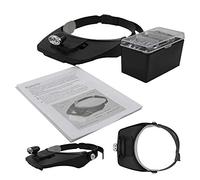 MMOBIEL Lente con fascia 5 pz. con luce LED per riparazione di orologi, gioielli, smartphone, tablet, laptop, droni Ingrandimento 1.2x / 1.8x / 2.5x / 3.5x compreso manuale