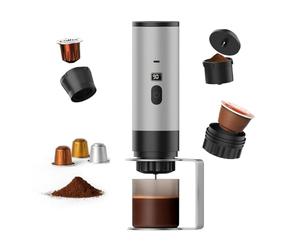 MMOBIEL Macchina Caffè Portatile Macchina da Caffè Espresso da Elettrica con Supporto, Riscaldante & USB-C - Compatibile con Capsule & Caffè Macinato per Viaggio, Campeggio, Casa, Auto, Ufficio