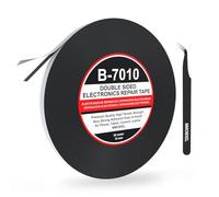 MMOBIEL Nastro Biadesivo 10mm, Rotolo da 50m - Nastro di Montaggio Nero con Forte Adesivo Acrilico per Riparazione di Display LCD, Vetro, Schermo, Telefono, Tablet, Laptop - Inclusa Pinzetta