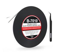 MMOBIEL Nastro Biadesivo 4mm, Rotolo da 50m - Nastro di Montaggio Nero con Forte Adesivo Acrilico per Riparazione di Display LCD, Vetro, Schermo, Telefono, Tablet, Laptop - Inclusa Pinzetta