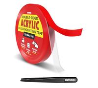 MMOBIEL Nastro Biadesivo Acrilico - 5m x 20mm Interni/Esterni Adesivo - Uso Intensivo Rimovibile Trasparente Nano Tape - Nastro Muro Appeso Foto, Tape per Tappeti, Impermeabile - incl. Pinzetta