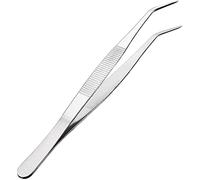 MMOBIEL Pinzette in acciaio inossidabile da 20 cm con punta zigrinata a 60 gradi, molle professionali multiuso per lavorazioni industriali, uso in laboratorio, giardinaggio, cucina