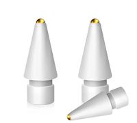 MMOBIEL Punte per Matita in Metallo da 0,5mm Compatibili con Apple Pencil di 1a e 2a Generazione - 3 Pezzi di Ricambio per Punte in Compatibili con Apple Pencil - iPencil - Bianco