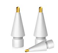 MMOBIEL Punte per Matita in Metallo da 2,0mm Compatibili con Apple Pencil di 1a e 2a Generazione - 3 Pezzi di Ricambio per Punte in Compatibili con Apple Pencil - iPencil Punte in Metallo Bianco