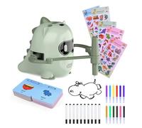 MMOBIEL Robot da Disegno per Bambini Giocattolo Dino Educativo Interattivo con 200 Carte, 100 Adesivi, 22 Pennarelli, Guida Vocale e Batteria Ricaricabile USB-C - Regalo Creativo Età 3-9 - Verde