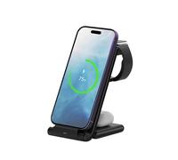 MMOBIEL Supporto per Caricatore Wireless Compatibile con iPhone, Apple Watch e AirPods - Caricatore Rapido Wireless Pieghevole 3 in 1 Supporto di Ricarica per Telefono - Nero