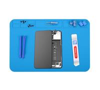 MMOBIEL Tappetino per Saldature e Riparazioni in Silicone - 30x20cm Resistente al Calore Fine a 500°C - Tappetino da Banco per Saldature ed Elettronica - Con Isolamento Termico - Blu
